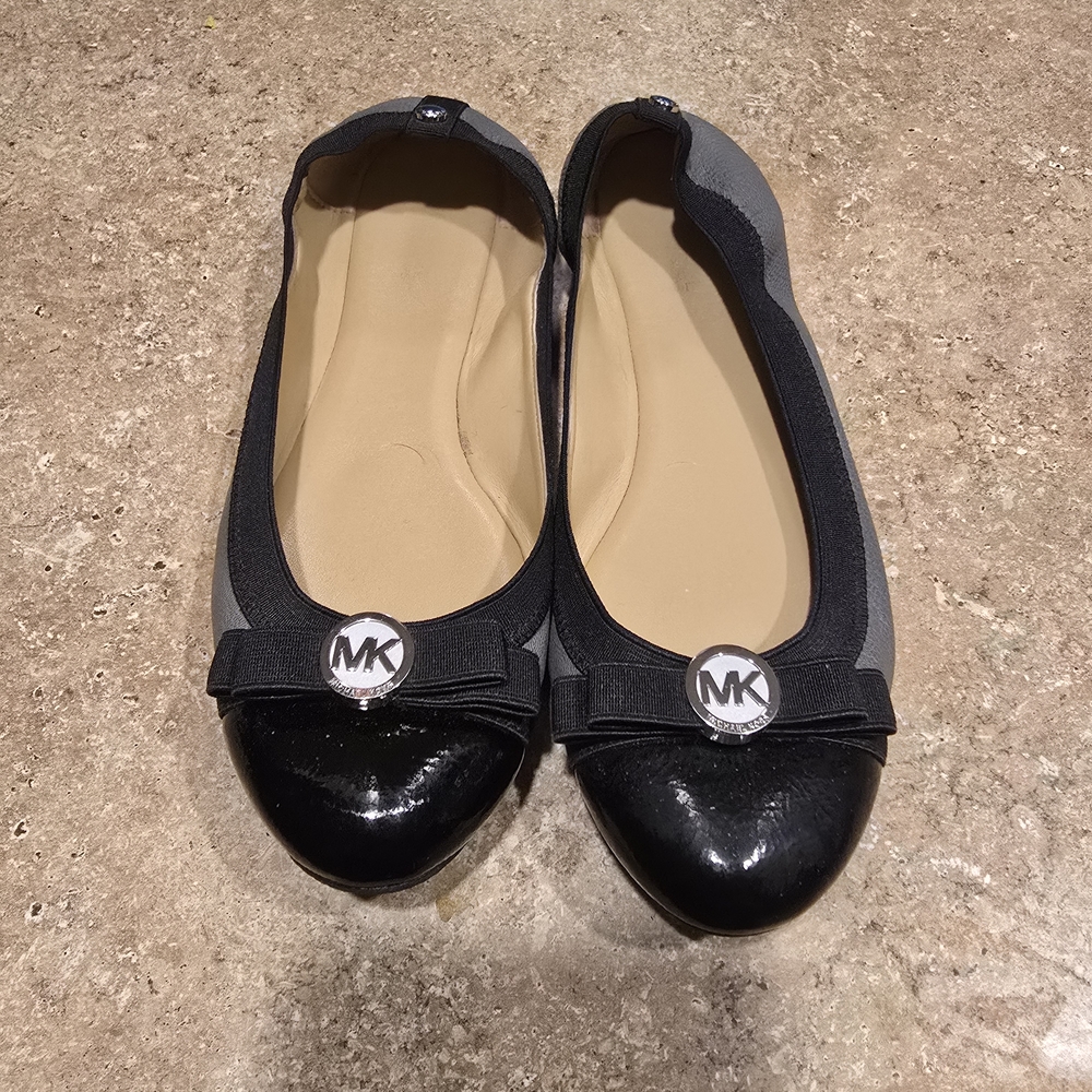 Michael Kors Black and Gray Ballet Flats